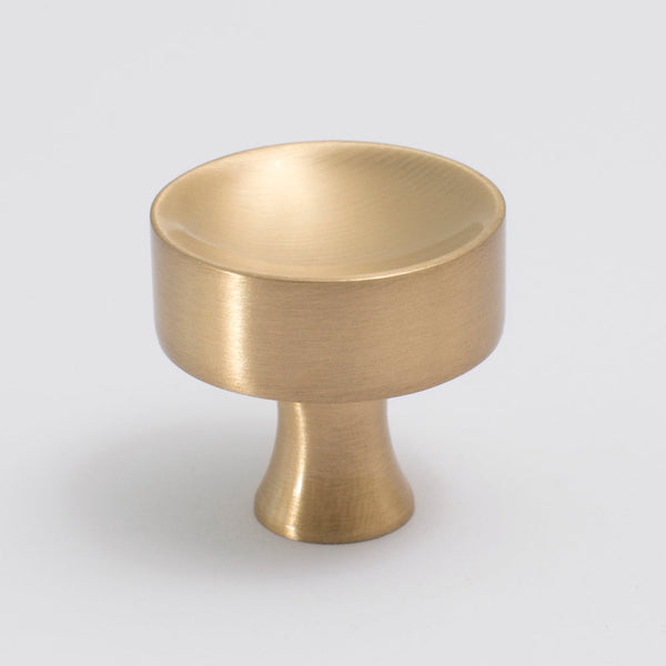 Atticus Knob - Satin Brass:Satin Brass:Hepburn Hardware