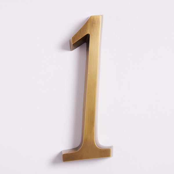 Large House Number - Acid Washed Brass:Hepburn Hardware