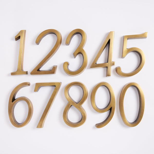 Large House Number - Acid Washed Brass:Hepburn Hardware