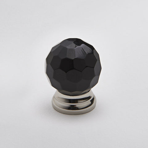 Glass Knob - Faceted Black:Hepburn Hardware