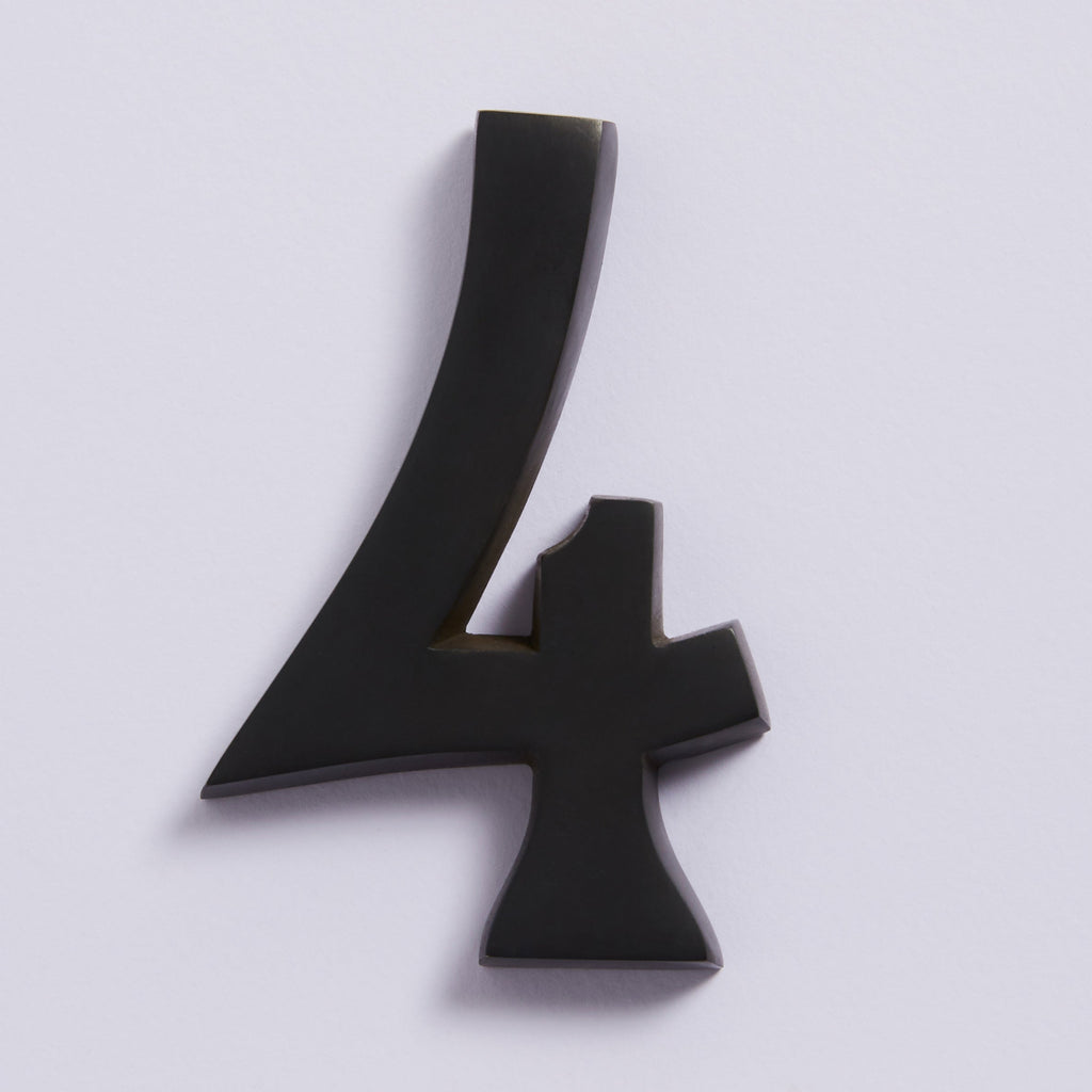 Small House Numbers - Scorched Black:4:Hepburn Hardware