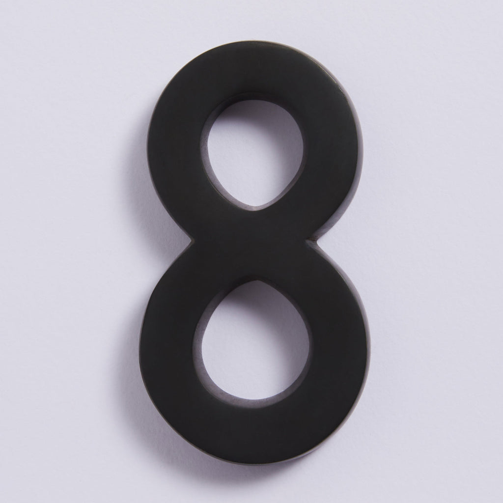 Small House Numbers - Scorched Black:8:Hepburn Hardware